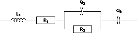 L1+R1+Q2/R2+Q3 equivalent electrical circuit. 